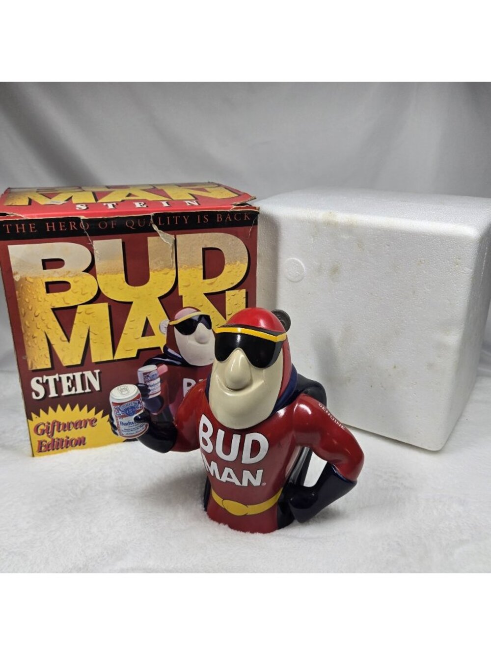 Budweiser Bud Man Collector's Edition 1994 Lidded Stein Breweriana